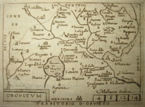 Ortelius Abraham (1528-1598) Territorio d'Orvieto 1598 Brescia 